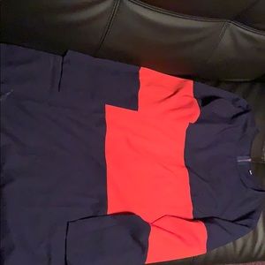 Red and blue short dress